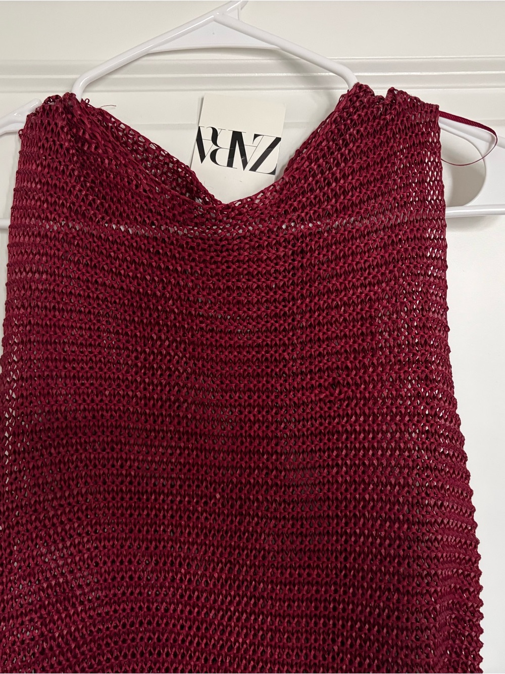 Zara Open Knit Long Dress - Burgundy